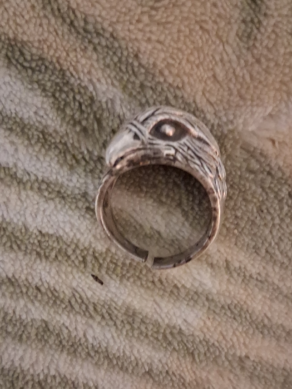 Mans Eagle Biker Ring